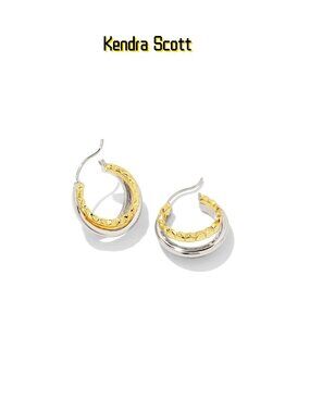 Quinn Huggie Earrings in Mixed Metal